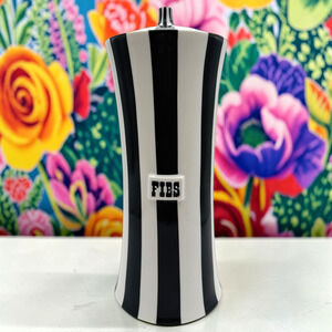 Jonathan Adler FIBS Vice Canister + Lid Striped Ceramic Jar Rare Retired READ
